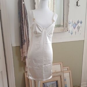CBR White Mini Dress Satin Silhouette